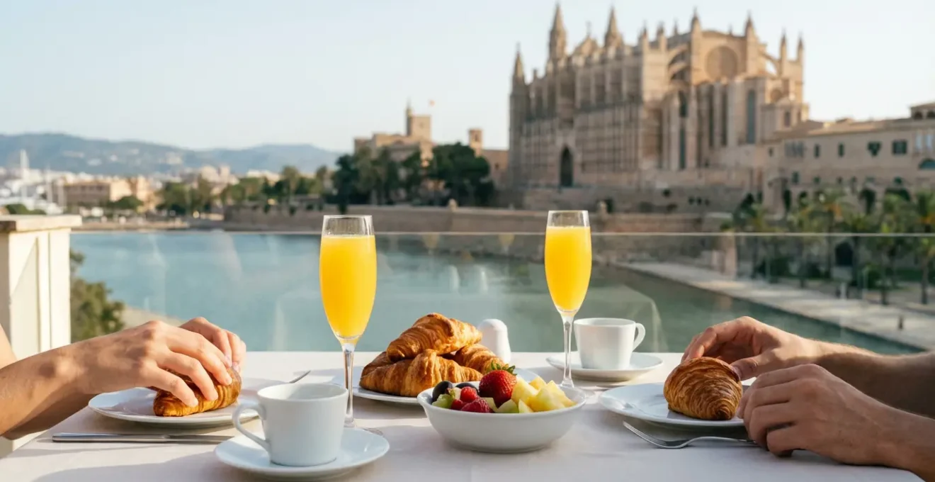 Terrasse rooftop à Palma avec vue mer pour brunch EVJF
